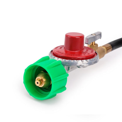 Stanbroil 48 Inch 10 PSI High Pressure Propane Adjustable Regulator Valve Hose Assembly - QCC1 x 3/8" Flare Swivel Fitting