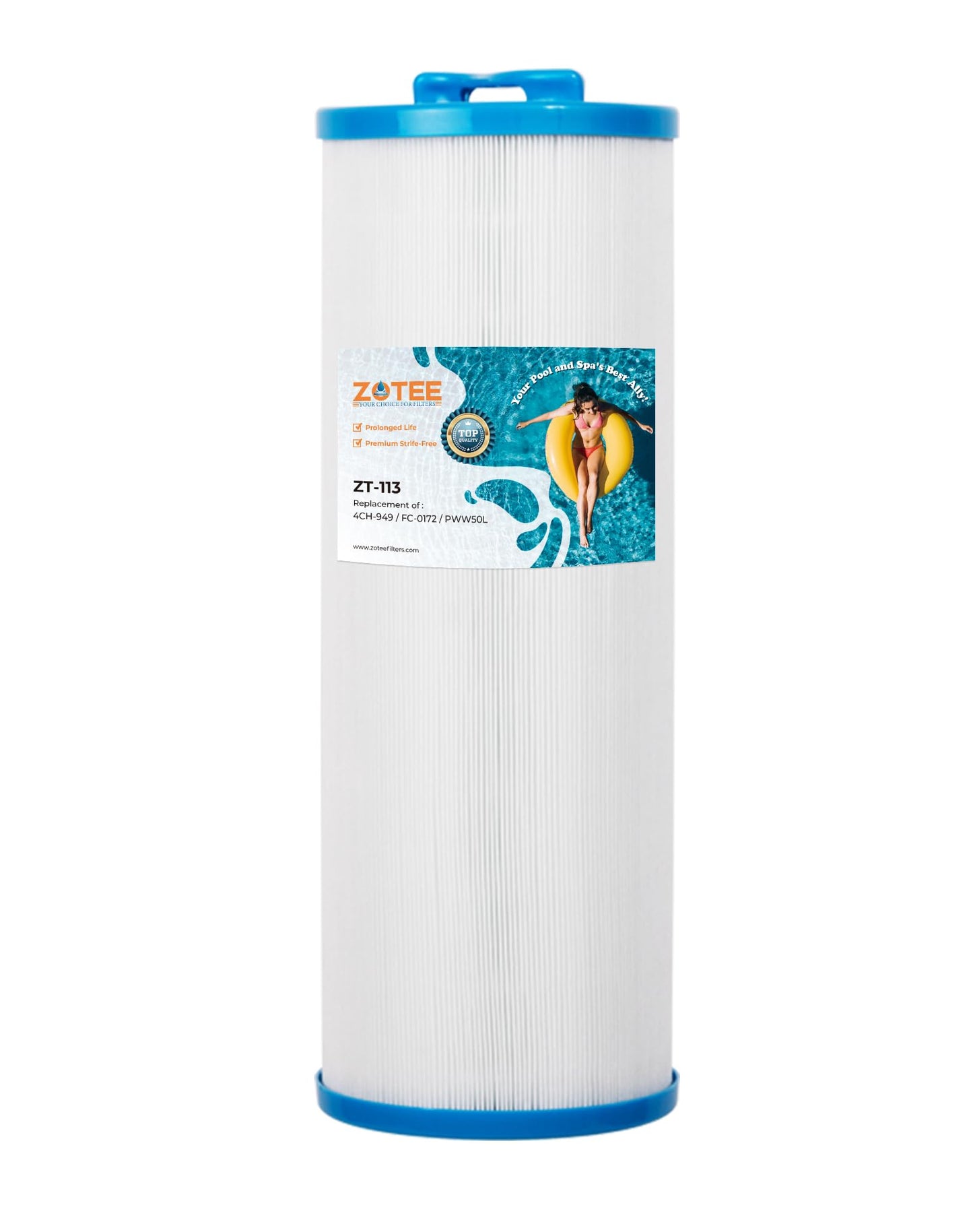 ZOTEE Spa & Pool Filter Cartridge Replacement for Filbur FC-0172,Waterway 817-4050, 4CH-949, Teleweir 50, PWW50L, 50 Sq.Ft Hot Tub Filter, 1 Pack