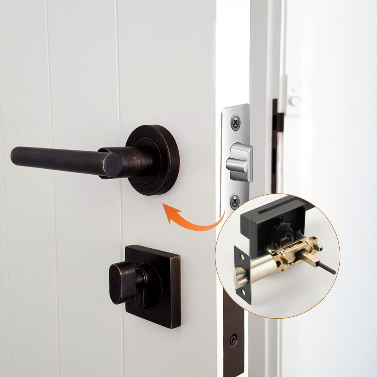 AUTSUPPL Adjustable Door Latch Deadbolt Lock Replacement for Interior Front Doors Construction Easy Installation Versatile Security