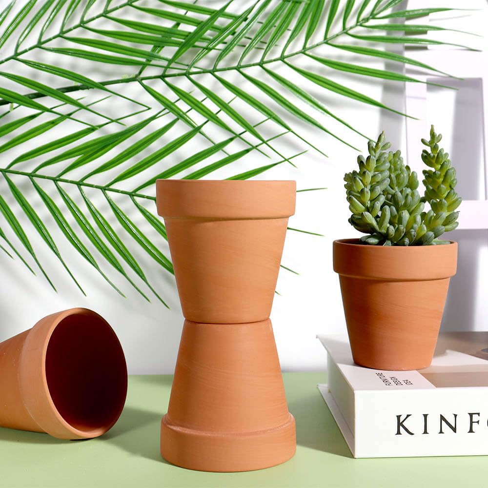 Terracotta Pots with Saucer - 12 Pack 3 Inch Clay Pot Ceramic Pottery Planter Cactus Flower Pots Succulent Pot Drainage Hole, Great for Plants, Crafts, Wedding Favor