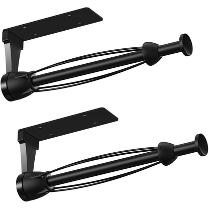 VEHHE Paper Towel Holder with Ratchet System, Paper Towel Holder Under Cabinet with Damping Function, 2 Set Black Stainless Steel Papers Towels Holders