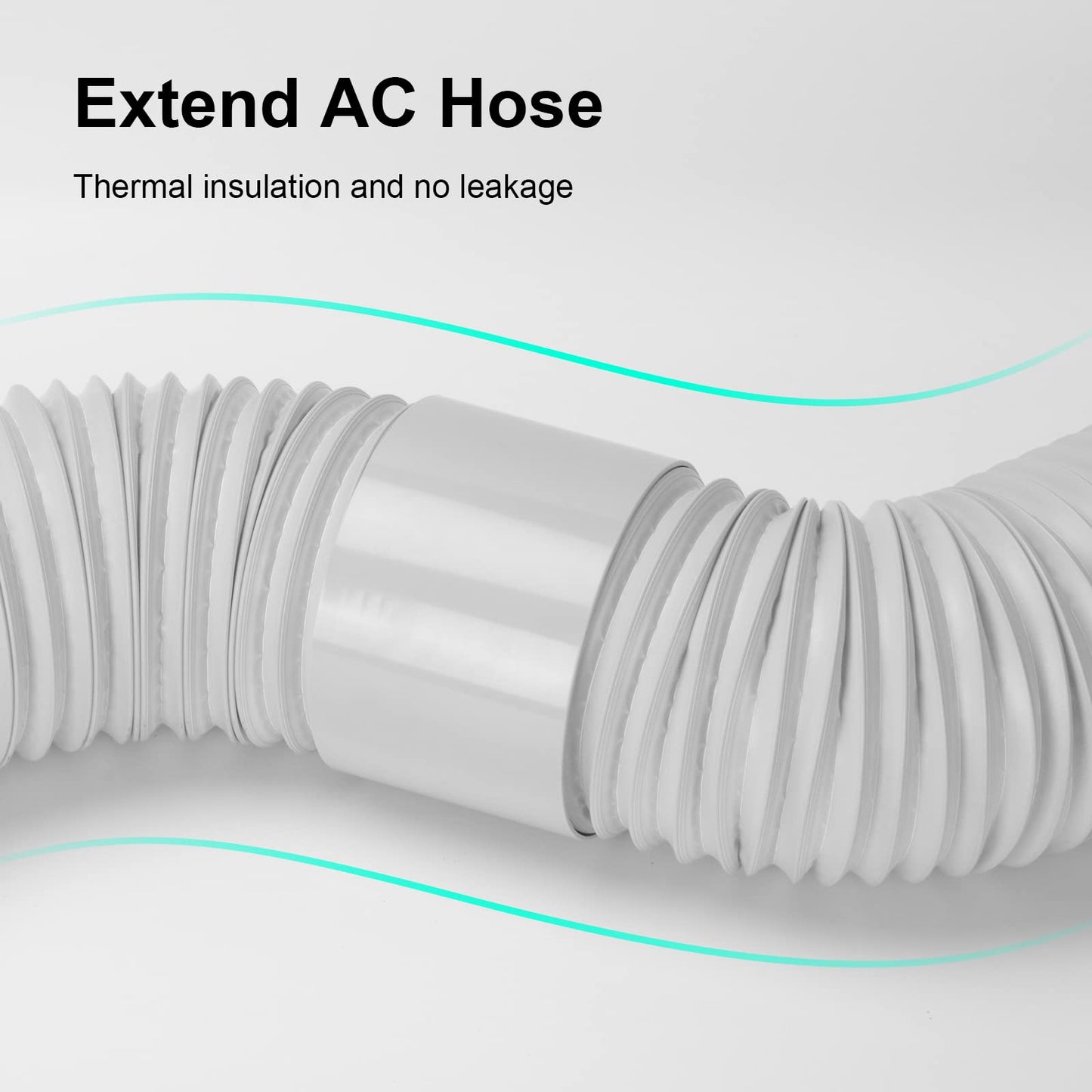 UNAOIWN Portable Air Conditioner Hose with Coupler, 5.9"/15CM Anti-Clockwise Thread Universal AC Exhaust Vent Duct, AC Tube Hose Kit Extension Parts Accessories Length up to 59”