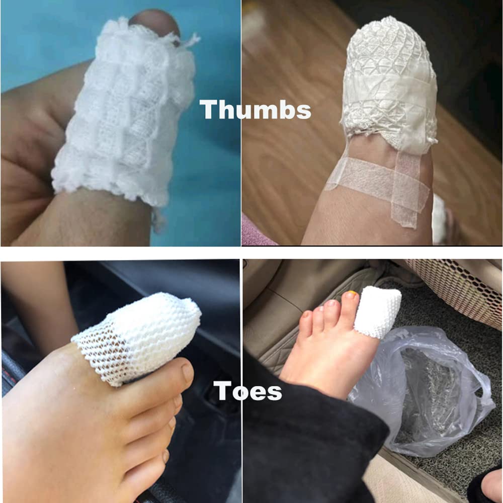 Konmee Size 2 Tube Bandages Fix Net Tubular Bandage Elastic Net Wound Dressing for Thumbs and Toes, 32.8FT Long
