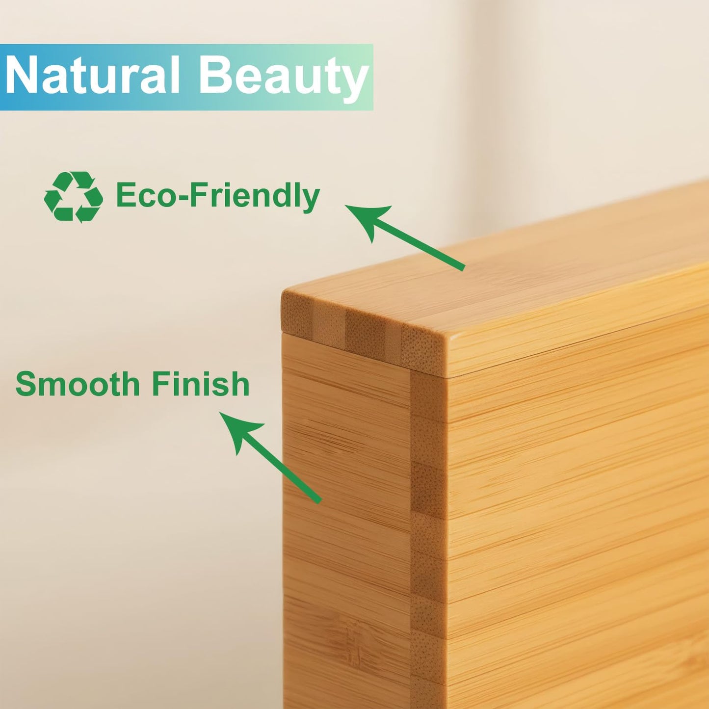 Acidea Bamboo Drawer Organizer Set, 5Pcs Multi-purpose Individual Storage Organizer, Junk Drawer Divider and Storage Trays Containers for Kitchen, Bathroom, Office Desk, Makeup, Jewelry, Utensils