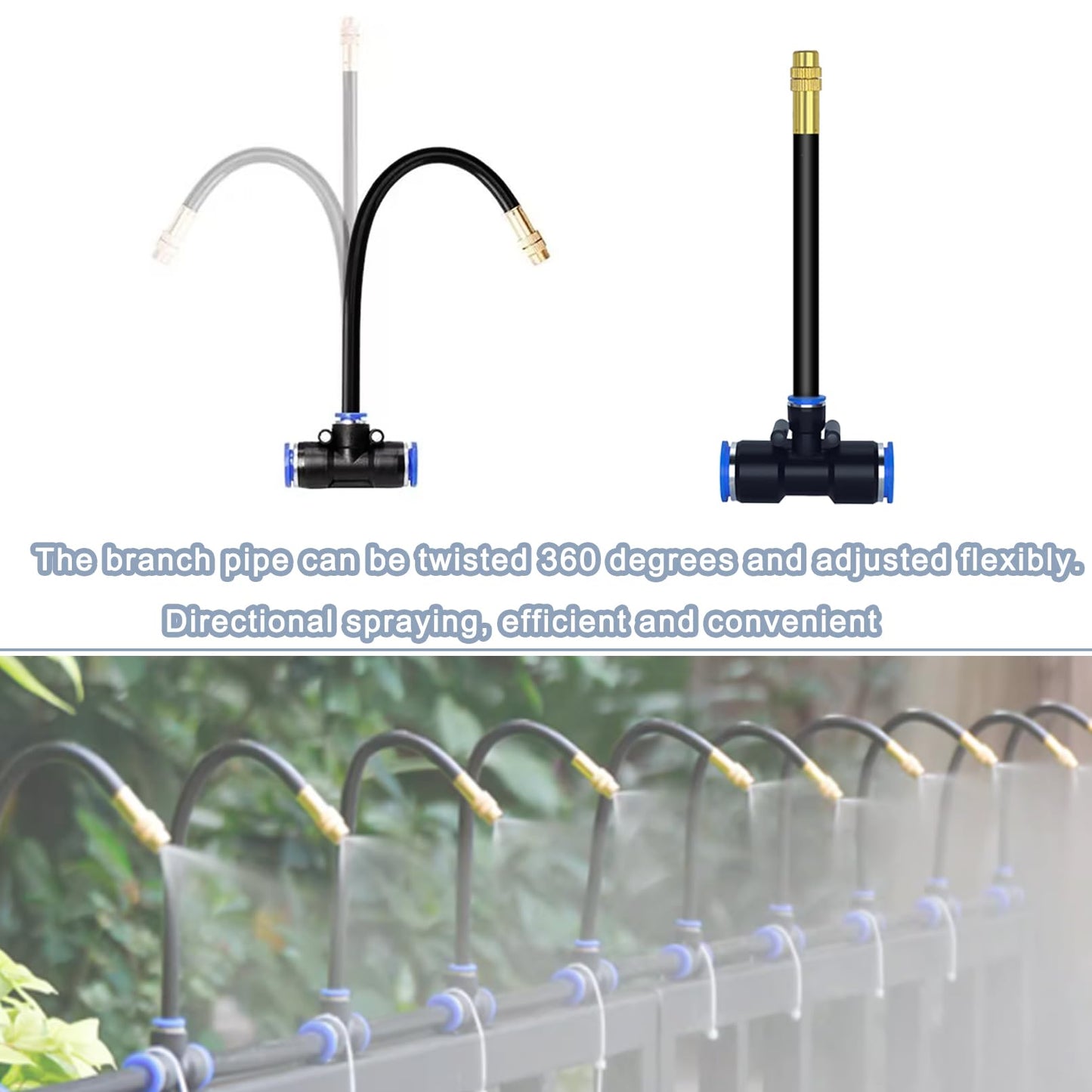 Suyeah 49.21Ft Drip Irrigation Kit Automatic Drip Irrigation System, 360° Bendable Garden Irrigation System, Garden Watering System Adjustable Bendable Nozzle Copper Sprayer System for Garden