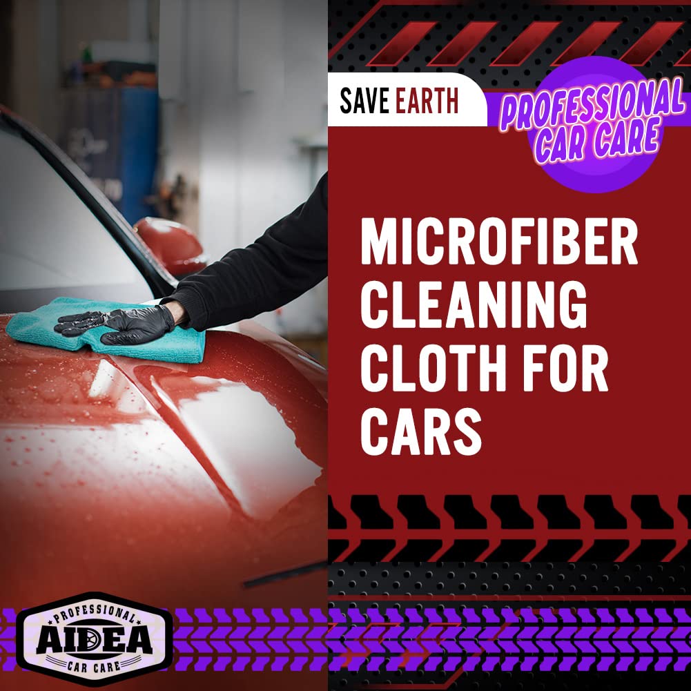 AIDEA Microfiber Cleaning Cloths-50PK, Microfiber Towels for Cars, Premium All-Purpose Car Cloth, Dusting Cleaning Rags, Absorbent Towels for SUVs, House, Kitchen, Window, Gift-12×12"