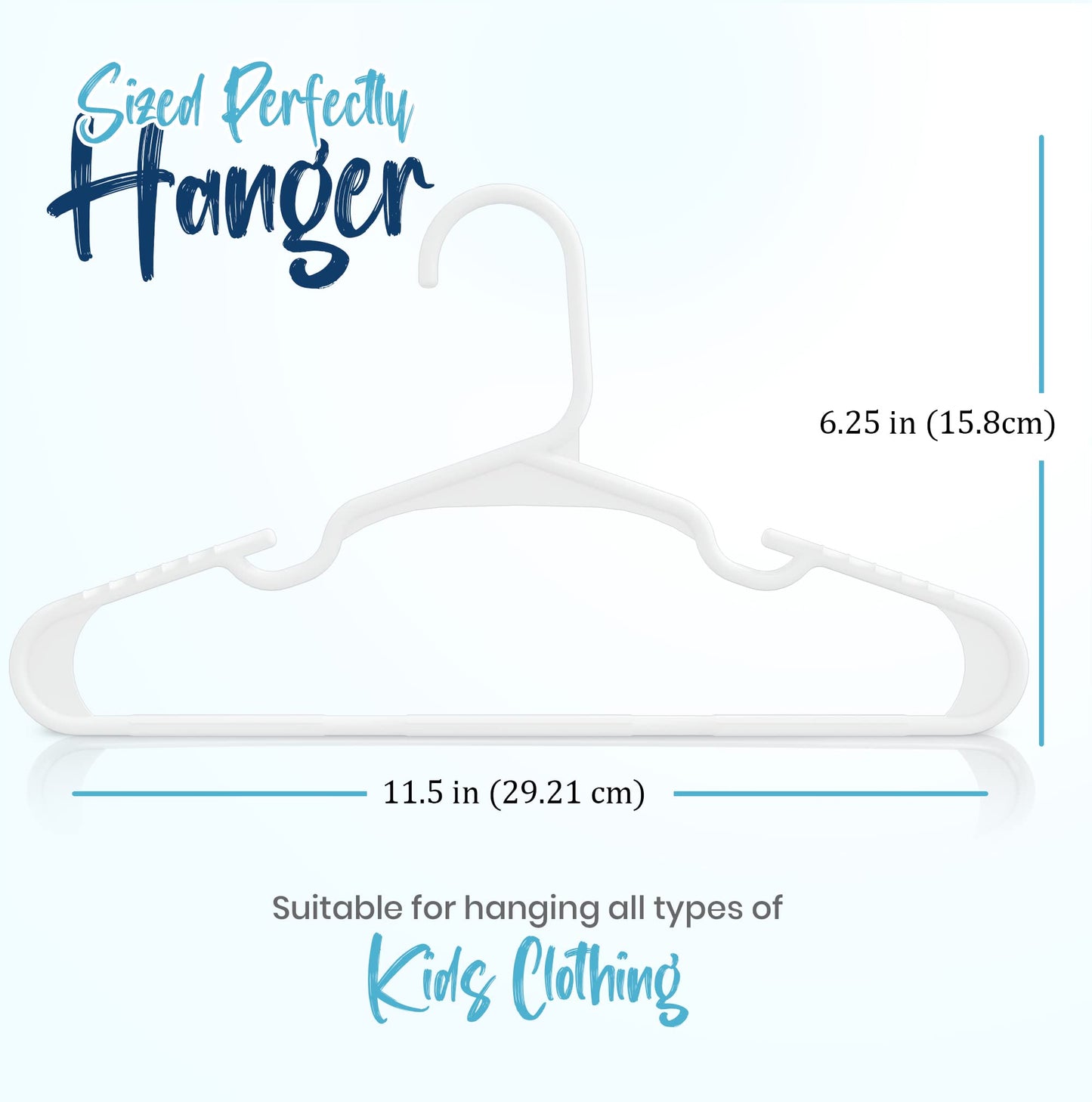 Utopia Home 60 Pack Kids Hangers - Plastic Baby Hangers for Closet - Children's Hangers for Clothes & Infant Hangers for Closet - Ideal for Everyday Standard Use (White)