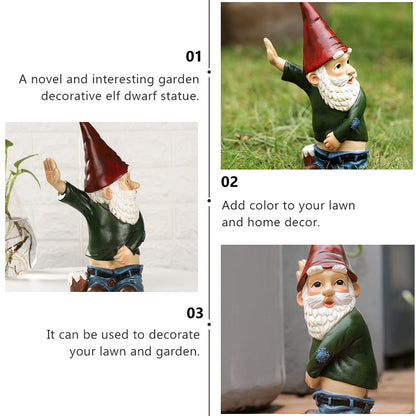 10.3 Inch/26cm Funny Garden Gnome Figurine Outdoor Statue,Patio Lawn Yard Art Ornaments, Garden Figurines for Outdoor Home Yard Decor (10.3 inch)