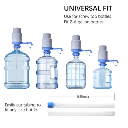 5 Gallon Water Dispenser Sold by Dyreps - Manual Water Dispenser for 5 Gallon Bottle with Pressure Relief Valve for No Drips, Easy Hand Press Water Pump Dispenser Fit for 2-6 Gallon Bottle (Blue)