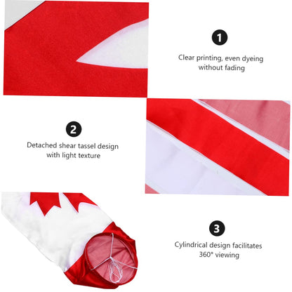 BESPORTBLE 4pcs Canadian Flag Windsock Outdoor Decoration, 27.55 * 14.17 * 3.54inch, Synthetic Silk Hanging Flags for Festivals, Barbecues, Sporting Events, and Backyard Decor