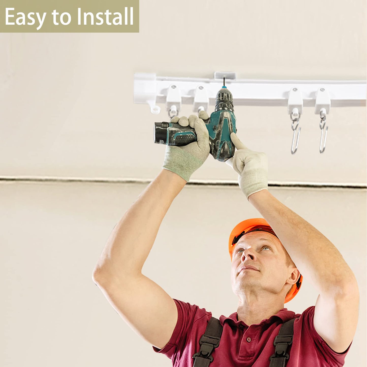 Trimold Premium Ceiling Curtain Track System, Flexible and Durable Design for Effortless Gliding, Ideal for Shower Window RV Room Dividers, Privacy and Home Décor