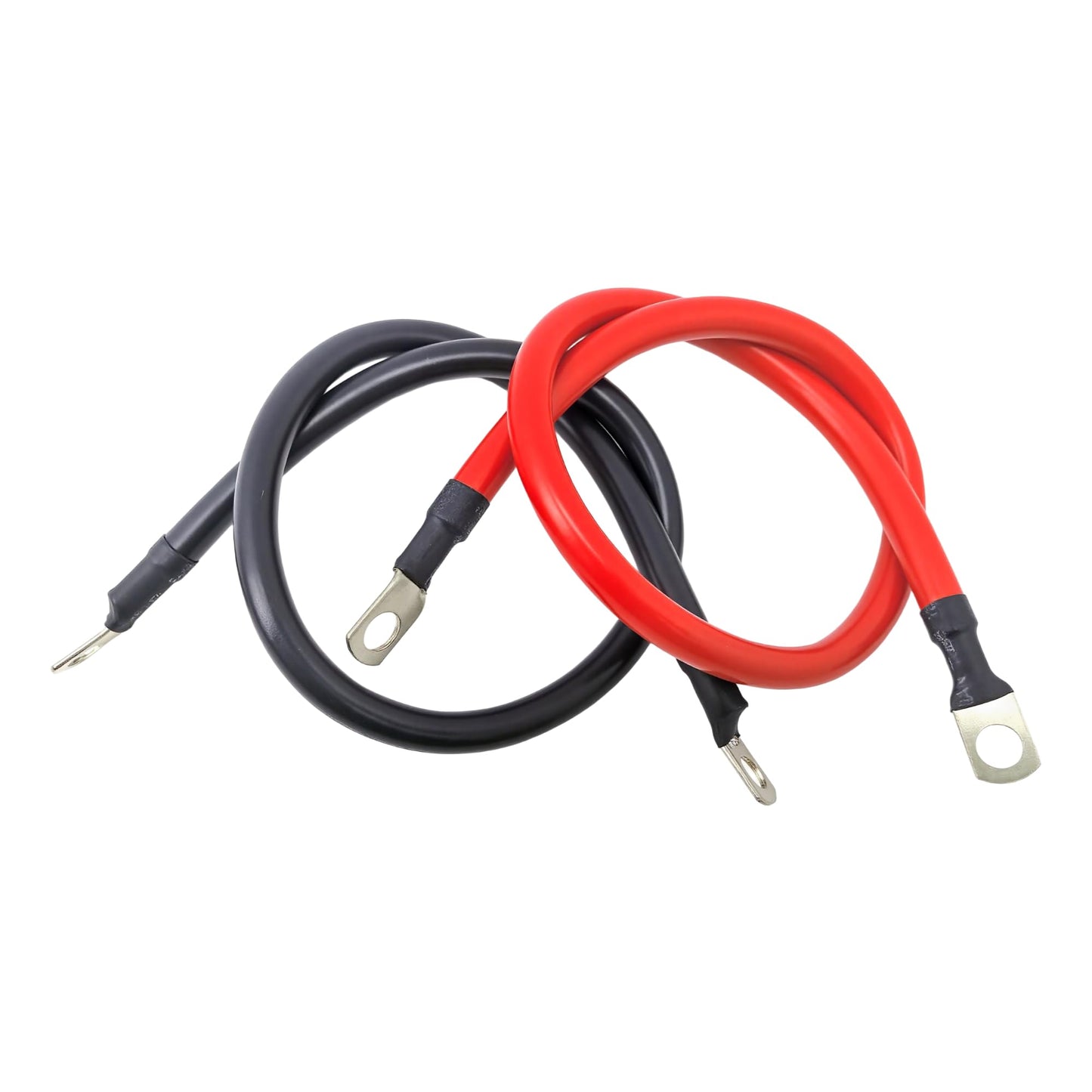 A ABIGAIL 2 AWG Battery Cable 2Gauge Pure Copper Battery Cables with 5/16 in Lugs Both Ends Power Wire Set for Automotive Solar Power Marine Boat RV Car Motorcycle (1FT)
