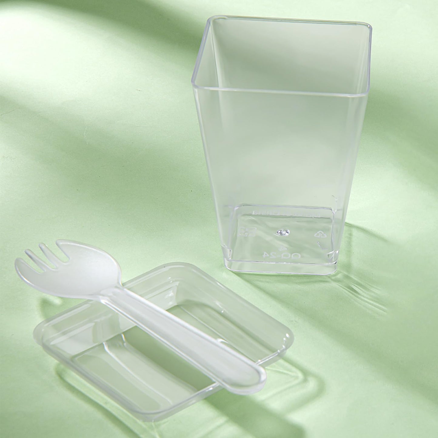 Toowood 50pcs Clear Dessert Cups with Lids and Spoons, 5.4oz Dessert Cups, Mini Cups Reusable Square Parfait Cup for Party Appertizer, Christmas