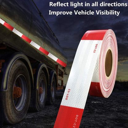 2 inch x150Feet Reflective Safety Tape DOT-C2 Waterproof Red and White Adhesive Conspicuity Tape for Trailer, Outdoor, Cars, Trucks