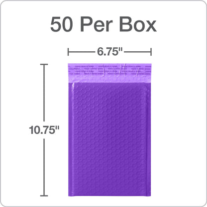 Quality Park Bubble Mailers, 6 x 9, Purple Poly Mailers, Padded Envelopes, Shipping Bags, Water Resistant, Self Seal, 50 Per Box (QUA85904)