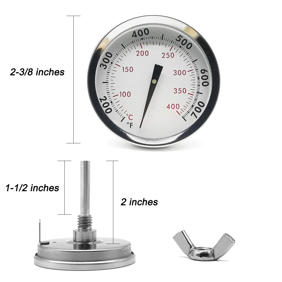 67088 & 67731 Accurate Grill Thermometer for Weber Genesis 300, II and Summit Series Grills, Center Mount, Genesis E/S-310 330 Thermostat, Lid Temperature Gauge Replacement for Weber