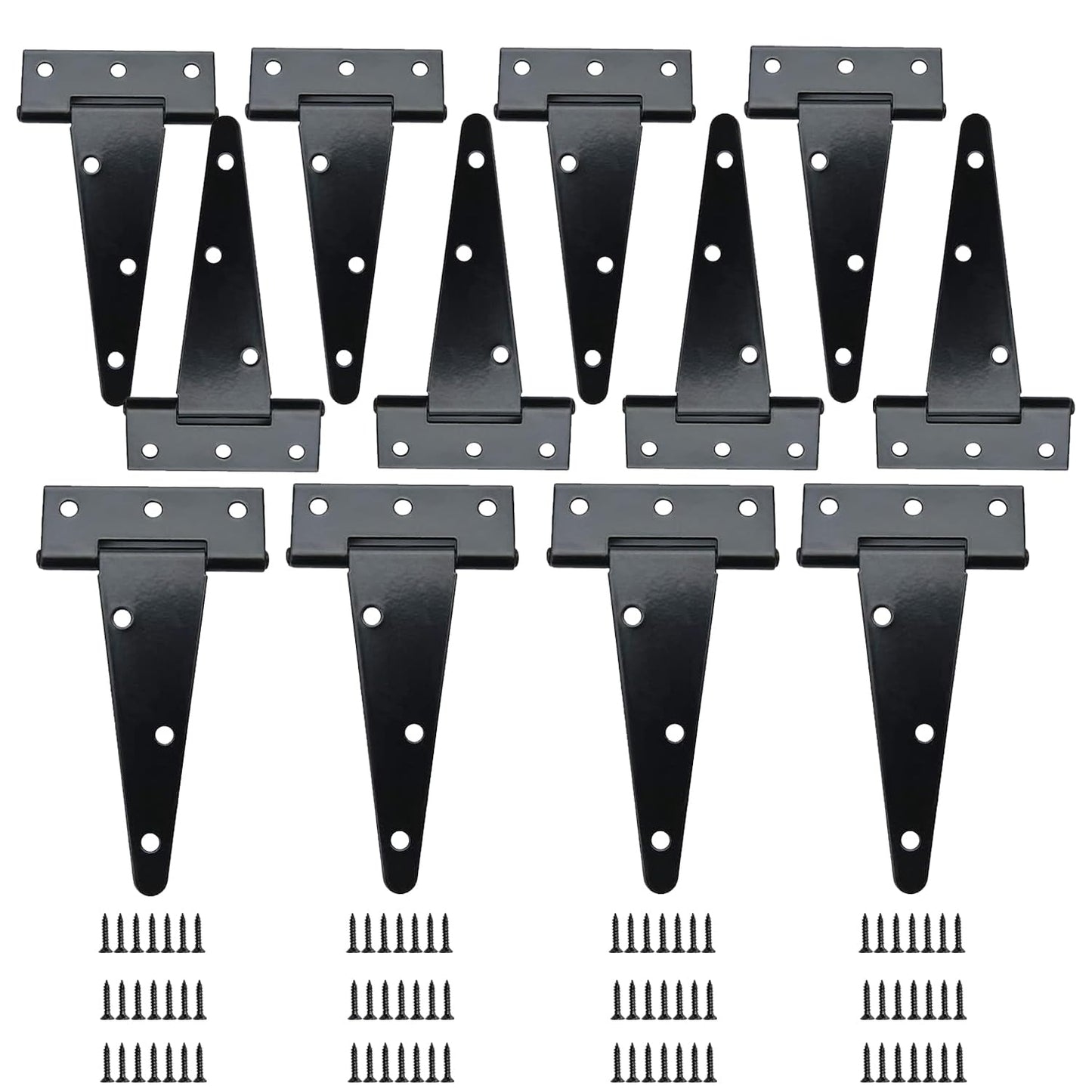 12PCS T-Strap Hinges Gate Door Hinges 6 Inch Strap Heavy Duty Shed Door Hinges Rustproof Steel Gate Hinges with Screws for Barn Doors, Sheds, Wooden Fences, Cabinets & Outdoor Use