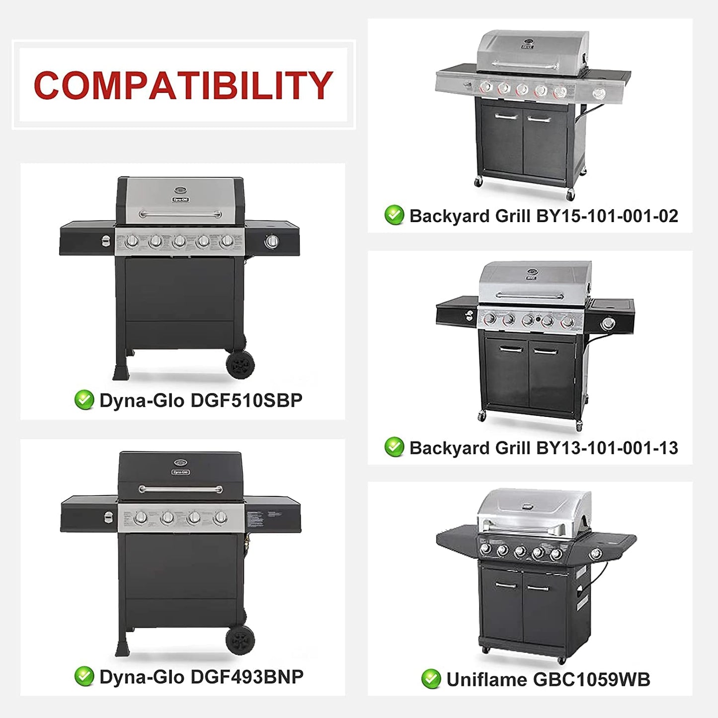15" BBQ Heat Plate Shield for Backyard Grill GBC1462W-C GBC1349W GBC1449W-C, Grill Heat Tent for Barbecue Backyard Grill GBC1355W-C GBC1555W-C, Dynaglo DGF510SBP DGF510SSP, Porcelain Steel 4-Pack