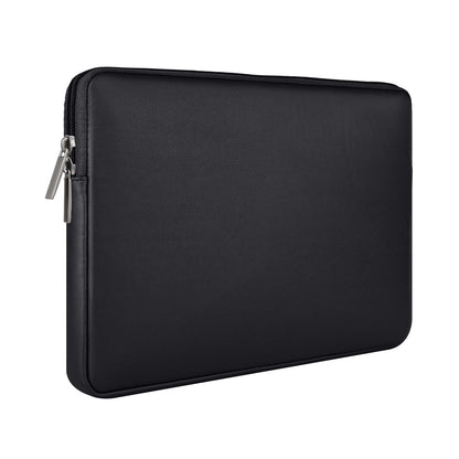 RAINYEAR 16 Inch Laptop Sleeve Soft PU Leather Case Protective Water Resistant Zipper Padded Cover Carrying Computer Bag Compatible with 16" MacBook Pro/Max M1 M2 M3 M4 M5(Black)
