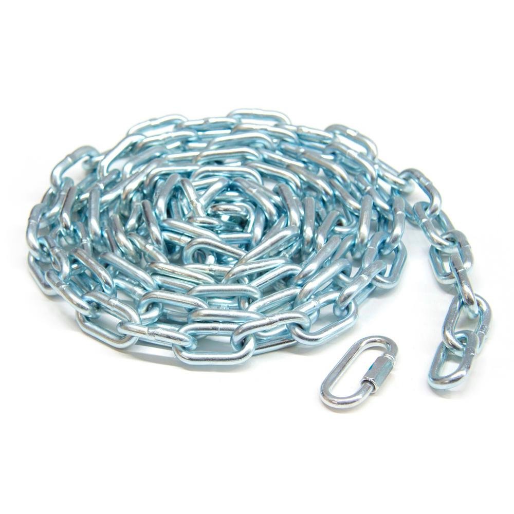 KingChain 3/16-inch x 15 ft. Zinc-Plated Proof Tested Coil Chain, 800 lb. Safe Working Load, General Purpose Chain, 698351