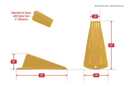 Shepherd Hardware 3763 Heavy Duty Jumbo Rubber Door Wedge, Yellow