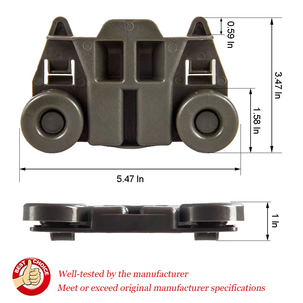 W10195417 UPGRADED Dishwasher Wheels Lower Rack for kenmore whirlpool KitchenAid Dishwasher Wheels Replaces Dish Rack Part Numbers AP4538395, PS2579553, WPW10195417, AH2579553, EA2579553 (4 Packs)