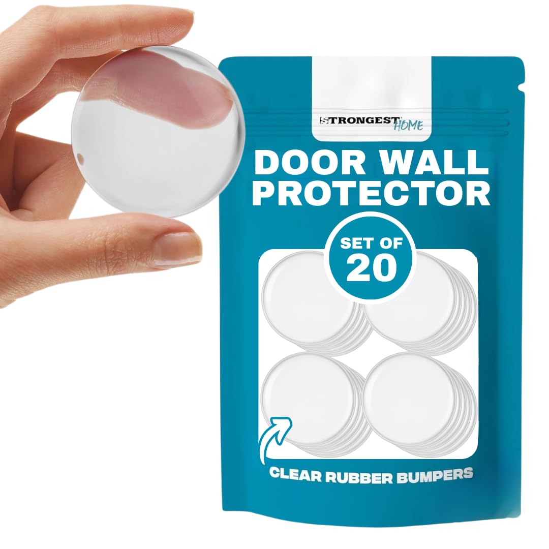 Strongest Home Door Wall Protector Clear Bumpers (Set of 20) – 2 Inch Silicone Pads for Wall and Door Handle Protection, Self - Adhesive