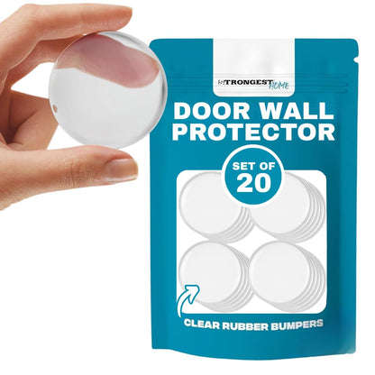 Strongest Home Door Wall Protector Clear Bumpers (Set of 20) – 2 Inch Silicone Pads for Wall and Door Handle Protection, Self - Adhesive