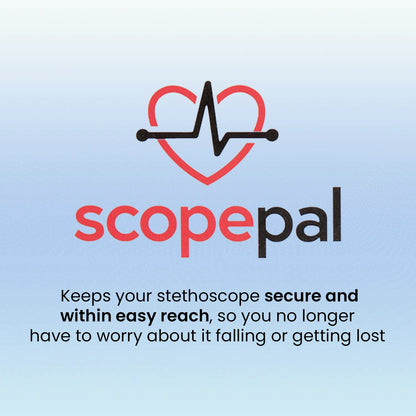 ScopePal Clip for Stethoscopes, Stethoscope Clip for Doctors, Nurses, Medical Students, Stethoscope Accessory Compatible with 3M Littmann Classic III, Lightweight II S.E, and More, Black