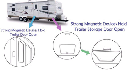 CALPALMY (4 Pairs) Magnetic Baggage Door Catch and Holder Kit - Black RV Storage Door Latch Perfect Alternative for Plastic Spring Clips for Use in Campers and Motor Homes