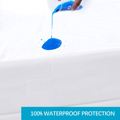 Biloban Zippered Queen Mattress Protector, 100% Waterproof Mattress Encasement, Premium Hypoallergenic Full Six-Sided Mattress Cover Fits 8-10 Inches Deep(60" x 80"), Breathable and Absorbent