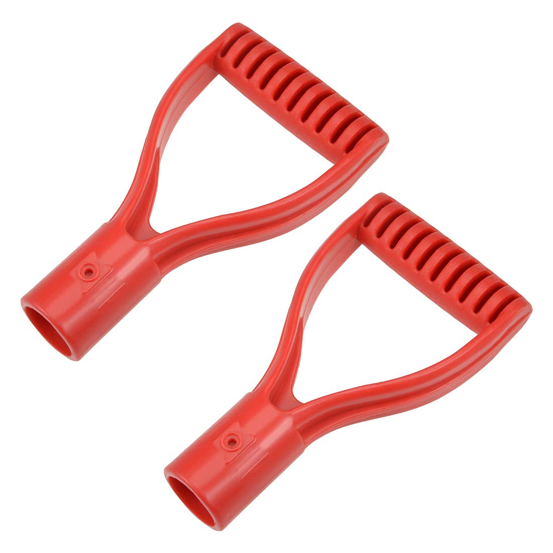 uxcell Shovel D Grip Handle, 30mm Inner Dia PVC for Digging Raking Tools Red 2Pcs