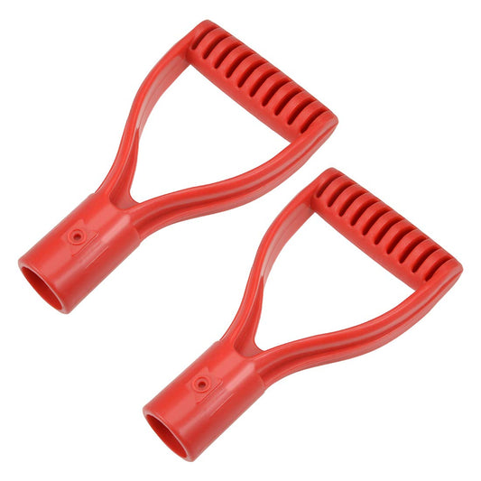 uxcell Shovel D Grip Handle, 30mm Inner Dia PVC for Digging Raking Tools Red 2Pcs