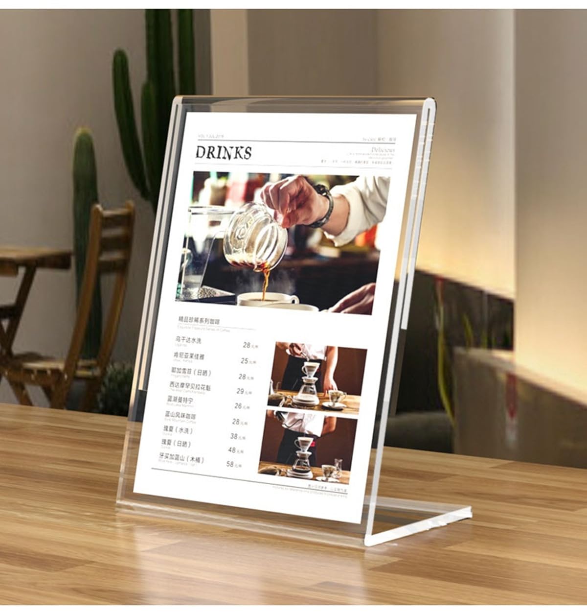 Acrylic Sign Holder 8.5 x 11 Inch, 3 Pack Clear Display Table Sign Stand, L-Shape Plastic Message Board Stand for Exhibition, Office, Store, Restaurant