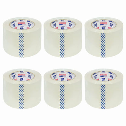 PERFECTAPE Packing Tape, 3" Wdith, Length 100 Meters, Clear, for Moving Packaging Shipping Office Storage, Transparent Tape Refills for Dispenser (6)