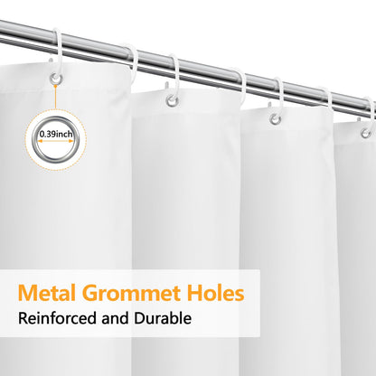 Seenus 84 inch Extra Long Waterproof Fabric Shower Curtain, Long Shower Curtain Liner with 3 Extra-Large Magnets, 72'' x 84'' Machine Washable White Cloth Shower Curtain Lightweight for Bathroom