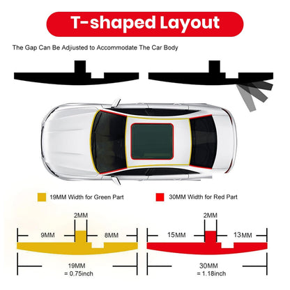 16.4 Ft Windshield Rubber Seal Car Weather Stripping Trim T Shape Sealing Strip for Car Front Rear Windshield (30mm*16.4Feet)