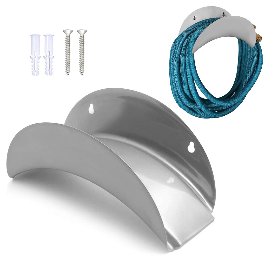 Water Hose Holder, Hose Holders Organizer for Outside Can Accommodate Large Hoses, Wall Mount Garden Hose Holder Hanger for Storage Waterhose (1 Pack)