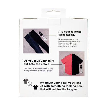 Rit Dye Back to Black Kit – Includes Jet Black All Purpose Dye, ColorStay Dye Fixative, & Gloves – Restore Faded Fabrics