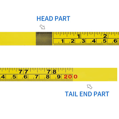 4-Pack Steel Self-Adhesive Measuring Tape, 79 Inch or 200cm Imperial and Metric Scale Ruler Sticker, Left to Right Reading Tape Measure Sticker for Workbench, Woodworking, Saw, Drafting Table, Yellow