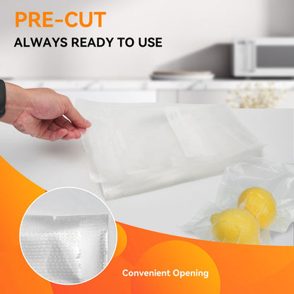 Wevac Vacuum Sealer Bags for Food 6"x10" PreCut Quart 200 Count, with Keeper, Vac Seal bags Ideal for Food Saver, BPA Free, Commercial Grade, Great for storage, meal prep and Sous Vide