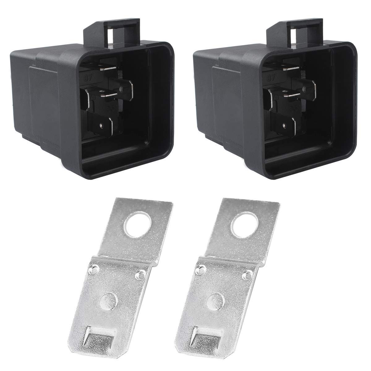 5-PIN 12V DC 40/30 Amp SPDT Waterproof Relay with Harness Socket 16/14 AWG Wires Ideal for Cars, Boats, Motorcycles, 5-PIN SPDT Bosch Style Automotive Relay by Wadoy (Pack of 5)