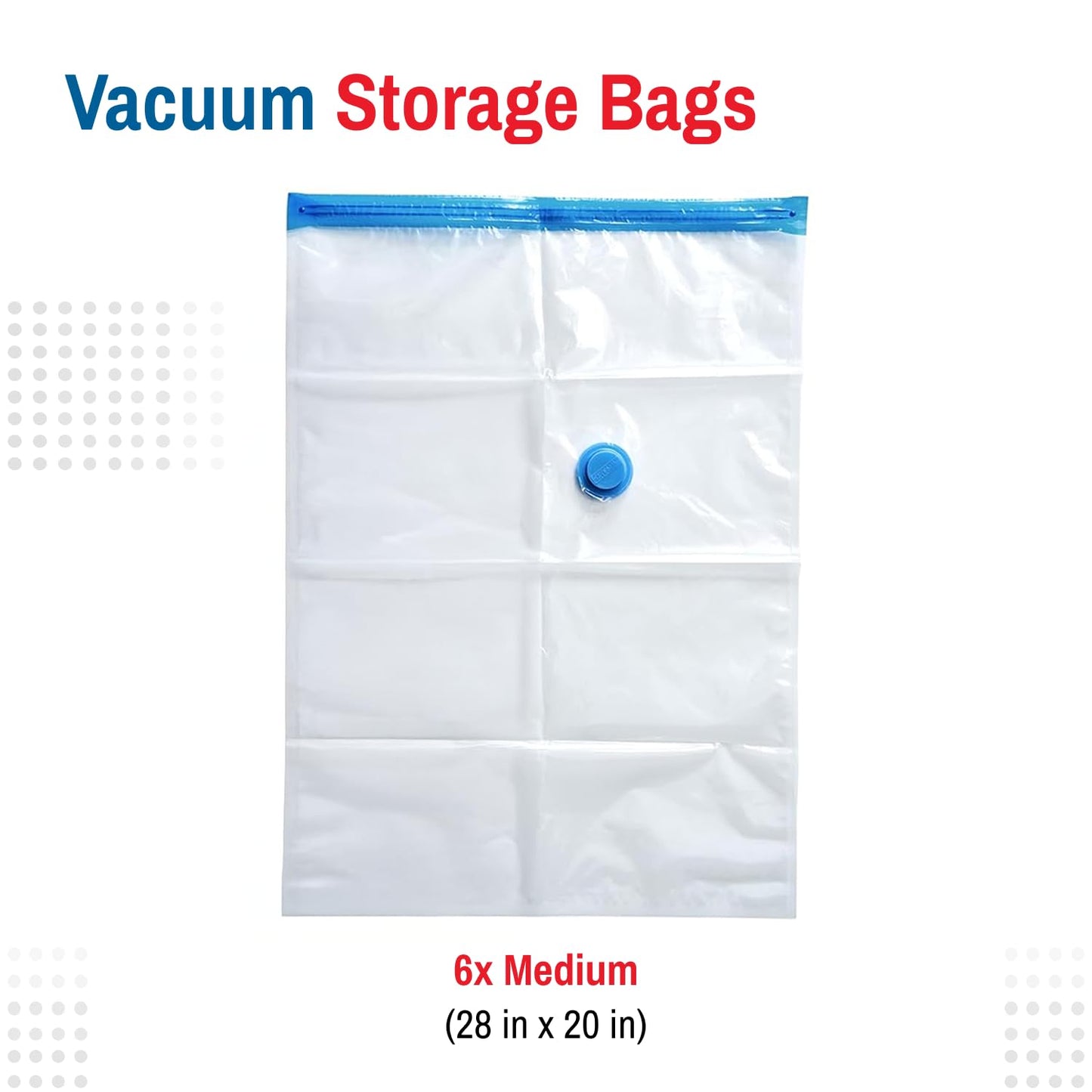Spacesaver Vacuum Storage Bags Medium 6 Pack - Vacuum Seal Bags for Clothing, Comforters, Blankets and Bedding - 28 x 20 Inch Space Saver Bag for Travel and Home Organization with Hand Pump Included