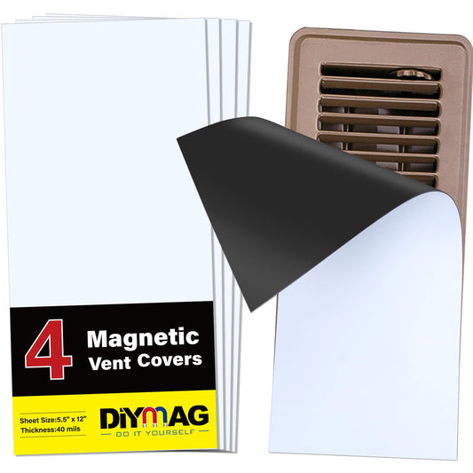 DIYMAG 4Pack Strong Magnetic Vent Covers, Vent Covers for Home Floor Standard Air Registers, 5.5 inch X 12 inch Air Vent Covers for Floor Wall and Ceiling Registers, Home and RV, HVAC