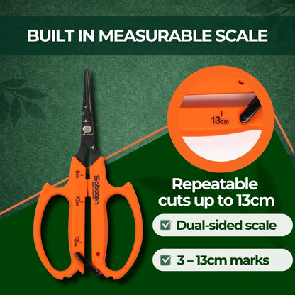 Saboten 6.3" Automatic Japanese Harvesting Shears - Fine-Tipped Curved Blade, Magnetic Springless Action, Stainless Steel with Fluorine Coating, Ergonomic Grip - forest Originals, Made in Japan