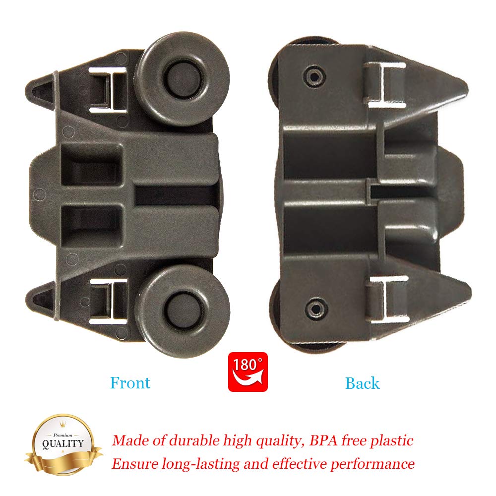 W10195417 UPGRADED Dishwasher Wheels Lower Rack for kenmore whirlpool KitchenAid Dishwasher Wheels Replaces Dish Rack Part Numbers AP4538395, PS2579553, WPW10195417, AH2579553, EA2579553 (4 Packs)