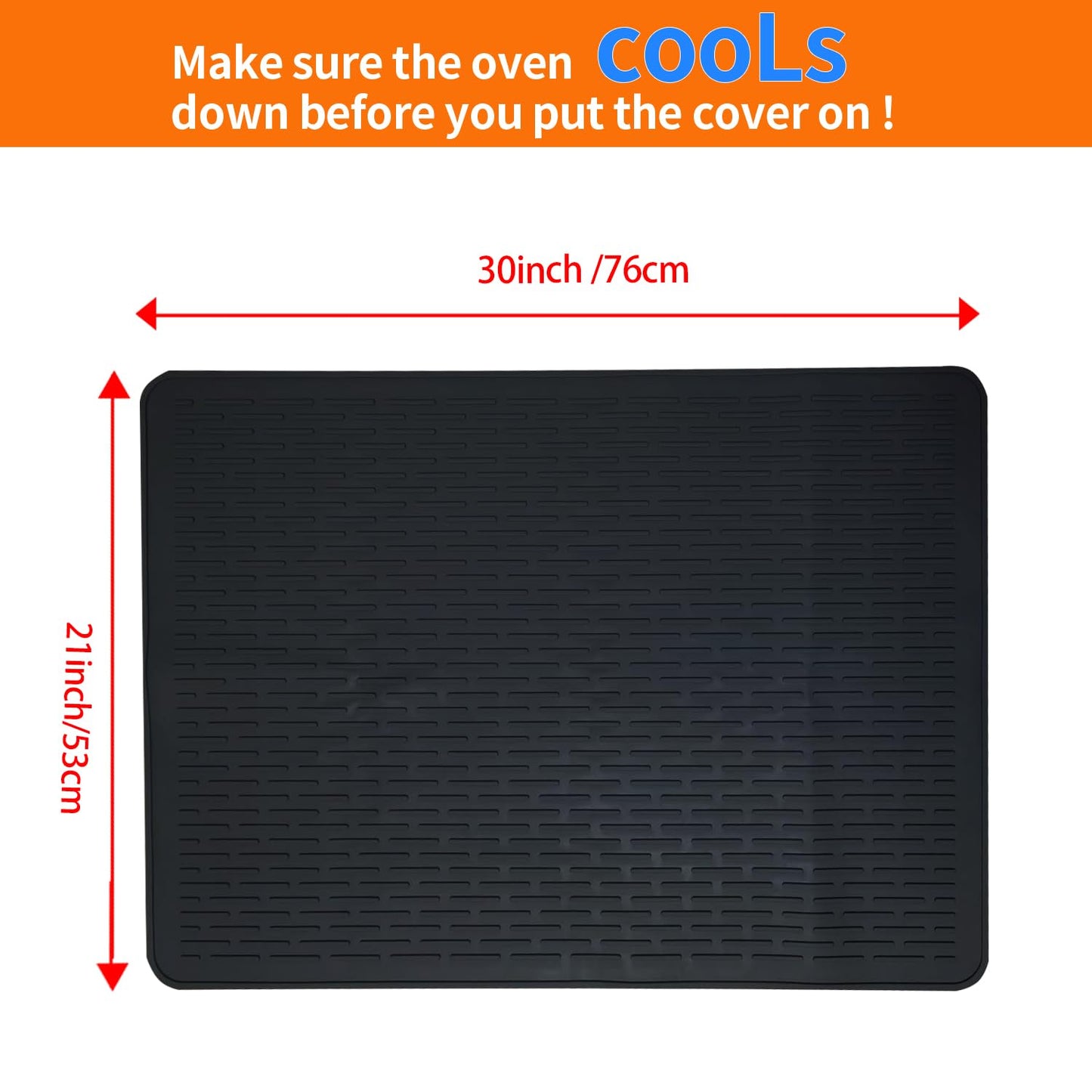 CATECASE Silicone Stove Top Cover for Electric Stove, 30 * 21 inches Extra Large Silicone Dish Drying Mat, Glass Top Stove Cover to Protect Kitchen Counter Surface and Prevent Scratching (Black)