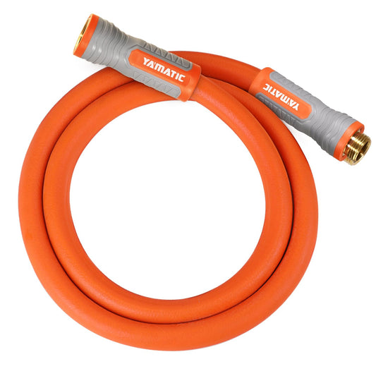 YAMATIC ECO-Friendly Garden Lead-in Hose 5/8 in. x 5 ft Heavy Duty Enhanced Brass Connectors | All-Weather Flexibility| Lightweight | RoHS Standard