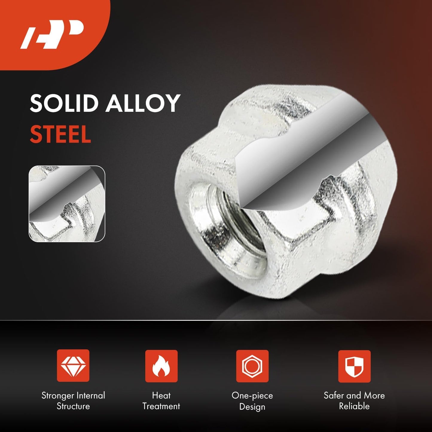 A-Premium (16-PC) M10 x 1.25 Wheel Lug Nut Compatible with Arctic Cat, Can-Am, Kawasaki, Suzuki, Yamaha (Not YXZ 1000R), Honda, Polaris, Bombardier, KTM & Kymco ATV Models, Front & Rear