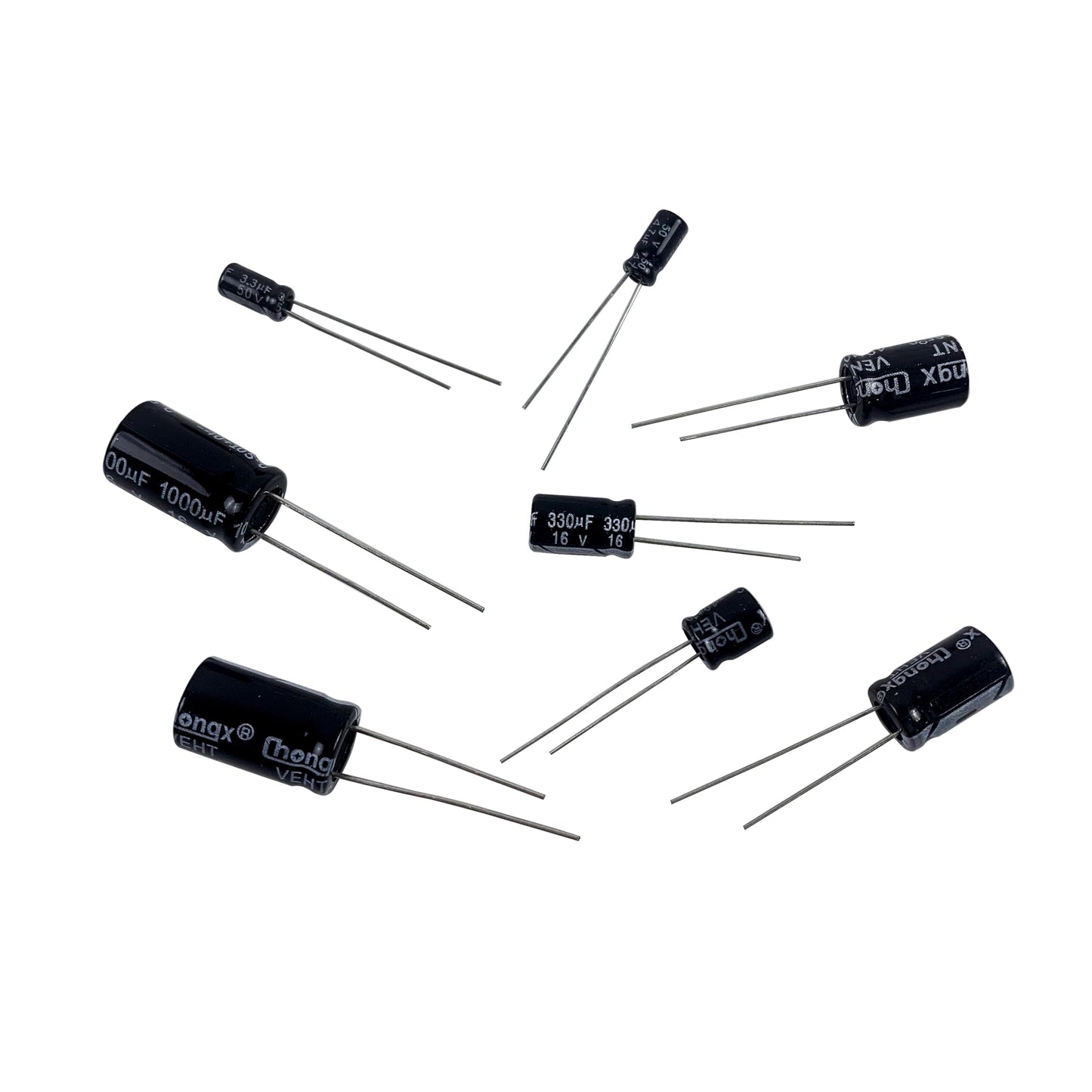 PANMILED 35 Values 700 Pieces Aluminum Electrolytic Capacitor Assortment Kit 0.1uF-1000uF 10V 16V 25V 50V Direct Insertion Aluminum Electrolytic Capacitor Series